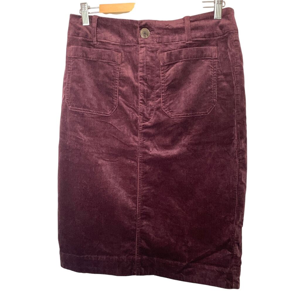 Maeve The Colette Corduroy Pencil Skirt Purple M Dark Academia Classic Boho Chic - Picture 2 of 7